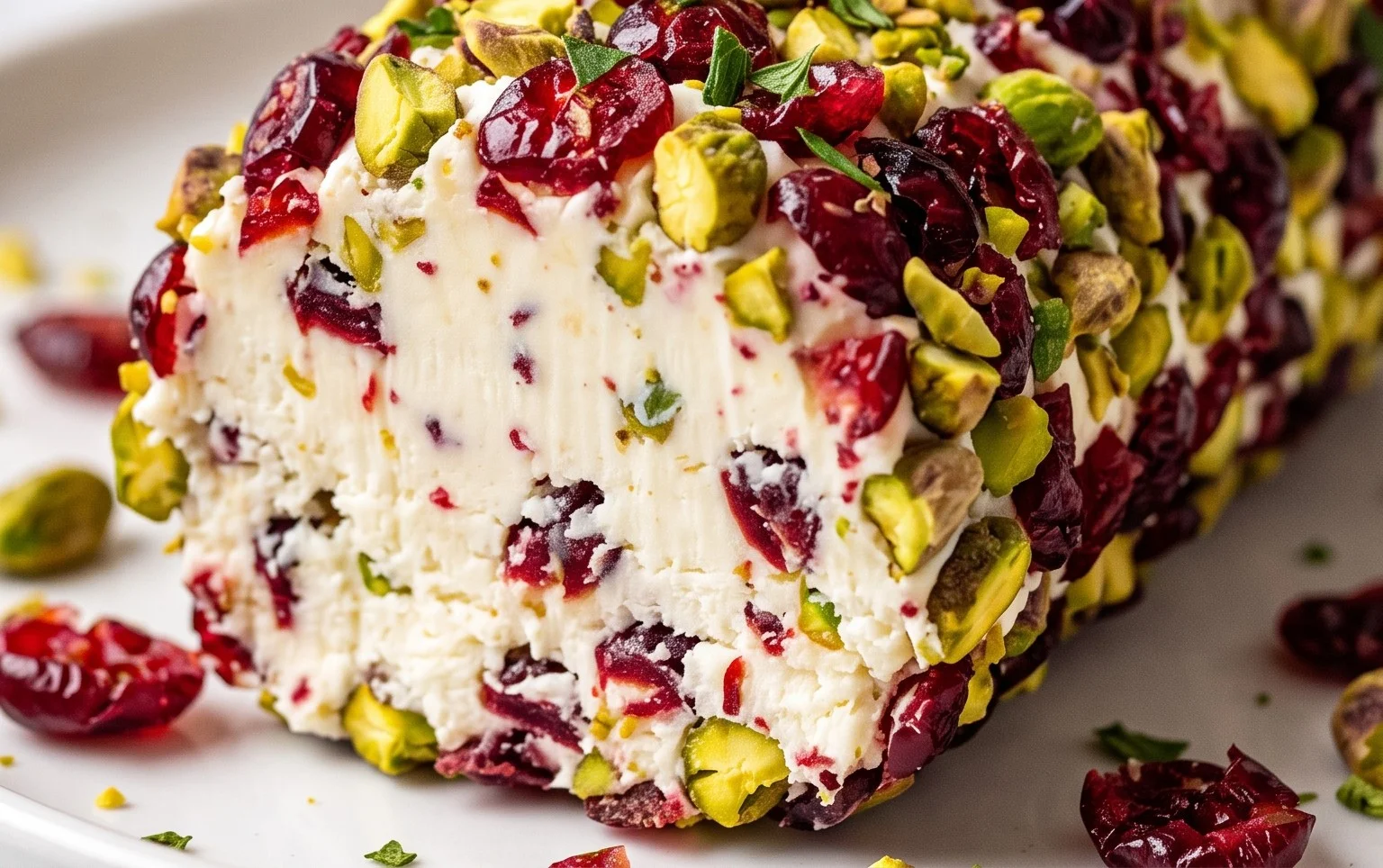 Easy Cranberry Pistachio Cheese Log